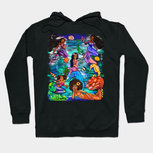 Underneath the sea - Mermaid and fish - Magical  mermaids frolicking beneath the waves Hoodie by Artonmytee